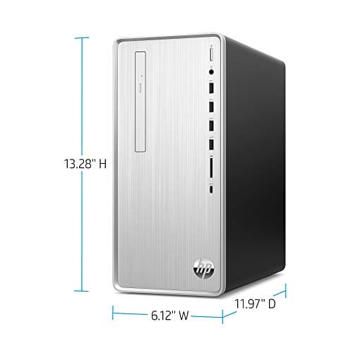 HP Pavilion Desktop, 10th Gen Intel Core i7-10700 Processor, 16 GB RAM, 1 TB hard drive + 256 GB SSD, Windows 10 Home (TP01-1070, Silver)