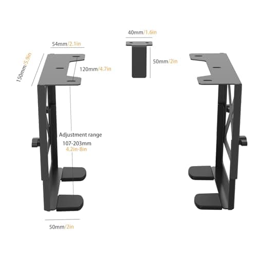 Monzlteck Adjustable Under Desk PC or NAS Mount Bracket Holder，Compatible with Desktop NAS(Network Attached Storage),CPU,UPS,Small Form Factor Desktop Tower.Xbox Series x,OptiPlex7000/7010