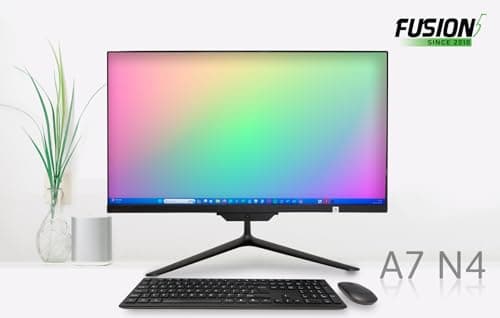 21.5" Full HD All in One PC Desktop Computer - Windows 11 Home - N4120 CPU, 4GB RAM, 128GB SSD, Dual-Band Wi-Fi, Bluetooth, Expandable HDD - AIO PC with Front Camera, Wireless Keyboard & Mouse