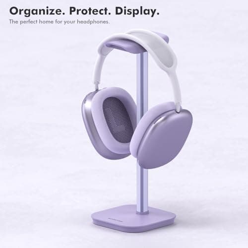 Headphone Stand, Desktop Headset Holder (Purple) Heavy Base Desk Earphone Stand Aluminum Gaming Headset Hanger Rack for AirPods Max, AirPods, AirPods Pro, Beats, Bose