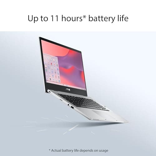 ASUS Chromebook Flip CX1 Convertible Laptop, 14" FHD NanoEdge 360-degree Touchscreen, Intel Celeron N4500 Processor, 128GB eMMC Storage, 8GB RAM, ChromeOS, Transparent Silver, CX1400FKA-AS88FT