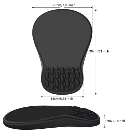 Ergonomic Mouse Pad with Wrist Rest Support, Mousepad with Comfortable Memory Foam Wrist Rest and Non-Slip PU Base for Pain Relief, Computer, Laptop, Office, Home (Black)