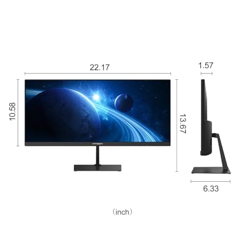 INNOCN 23 Inch Widescreen Computer Monitor WFHD 2560 x 1080p HDMI DisplayPort PC Monitor, Tilt Adjustable, Eye Care, Black