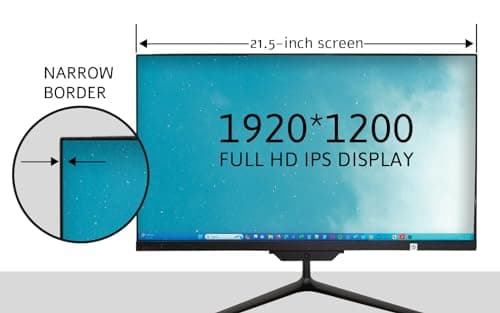 21.5" Full HD All in One PC Desktop Computer - Windows 11 Home - N4120 CPU, 4GB RAM, 128GB SSD, Dual-Band Wi-Fi, Bluetooth, Expandable HDD - AIO PC with Front Camera, Wireless Keyboard & Mouse