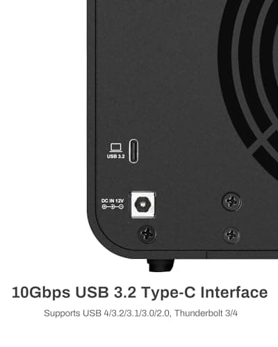 TERRAMASTER D4-320 External Hard Drive Enclosure - 4bay USB 3.2 Gen2 10Gbps Type-C USB Storage Hot Swappable Plug and Play (Diskless)