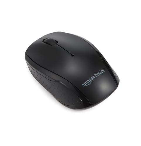 Amazon Basics 2.4GHz Wireless Keyboard and Mouse Combo, Quiet and Compact US Layout, Unifying USB Receiver, Black