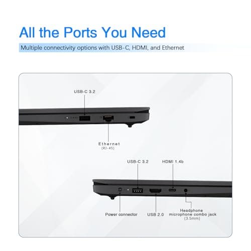 Lenovo V15 Business Laptop | Intel 4-core Processor | 15.6" FHD (1920 x 1080) | 32GB RAM | 1TB SSD | Ethernet RJ-45 | Military Durability | Windows 11 Pro | w/WOWPC 500GB External Storage