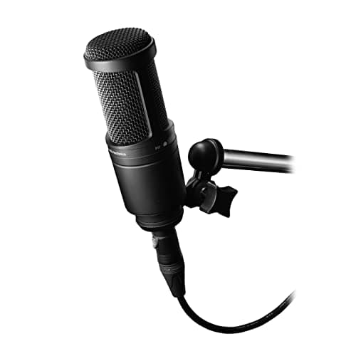 Audio-Technica AT2020 Cardioid Condenser Studio XLR Microphone, Ideal for Project/Home Studio Applications
