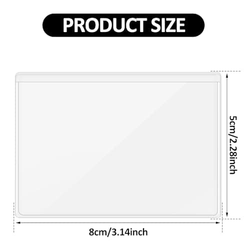 30 Pcs Self-Adhesive Index Card Holders Business Card Pockets Clear Plastic Labels Holders for Organizing Storage Bins Library Card Shelves (3.14 x 2.28 Inches)