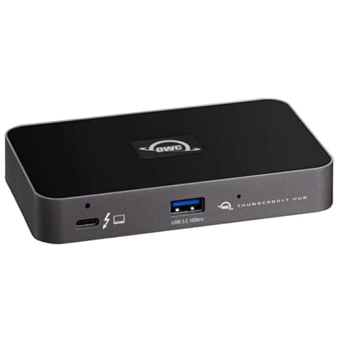 OWC 5 Port Thunderbolt Hub - 60W Charging, (3) Thunderbolt 4 (USB-C) Ports, (1) USB 3.2 Gen 2 Type-A Port, Dual Display suppor, Compatible with Macs and PC's