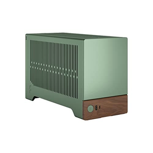 Fractal Design Terra Jade - Wood Walnut Front Panel - Small Form Factor - Mini ITX Gaming case – PCIe 4.0 Riser Cable – USB Type-C - Anodized Aluminum Panels