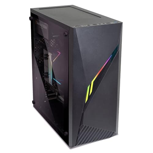 Zalman Raven ATX Mid Tower PC Case - RGB Lighting Strip, Full Tinted Tempered Glass Side Panel, 1 x Pre-Installed 120mm Fan, USB 3.0, Desktop Gaming Computer Case