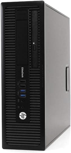 HP EliteDesk 800 G1 SFF Desktop PC with New 24" FHD Monitor and RGB Speakers PC Set, Core i5, 16GB RAM, 1TB SSD, Mouse & Keyboard, Windows 10 Pro (Renewed)