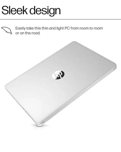 HP Business Student Laptop Computer - Windows 11 Pro & Microsoft Office Lifetime | 14 inch HD | AI-Powered, 12 Hr Batter N-Serious Laptop| 16GB RAM, 128GB UFS, 256GB Extend Micro SD | Silver