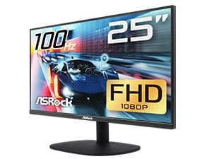 ASRock 25 inch 100 Hz Light Gaming Monitor for Home Office (Low Blue Light & Flicker-Free) IPS