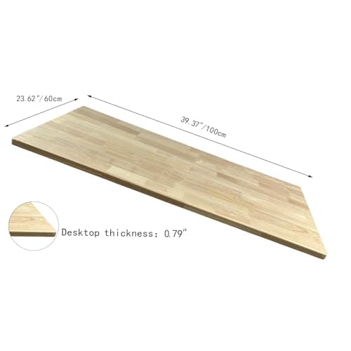 QLLY Solid Wood Table Top, Solid Board Replacement Desktop, One-Piece Wood Tabletop, Universal Countertop for Table and Workstation (Natural, 39.4"x23.6"/100x60cm Rectangular)