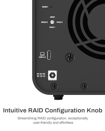 TERRAMASTER D2-320 2Bay USB 3.2 Gen 2 RAID Storage - 10Gbps Type C - Supports RAID 0, 1, Single, JBOD