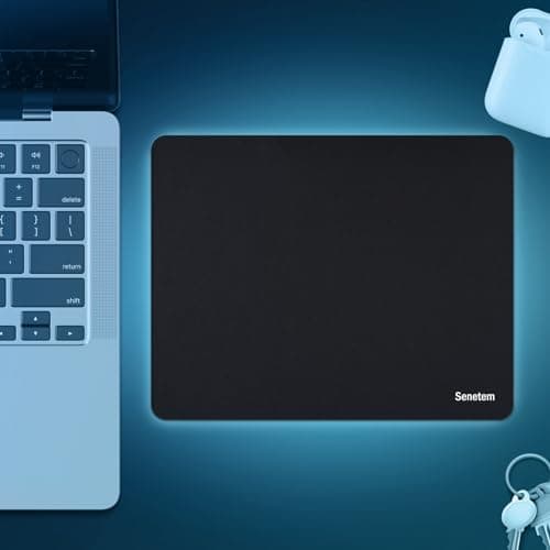 Senetem 4-Pack Mouse Pad, Ultra-Smooth Gaming Mousepad, Non-Slip Rubber Base, Washable Surface Fits Wired & Wireless Mouse – Perfect for Desk, Laptop, PC & Office, Small Portable, 11x8.6 in, Black