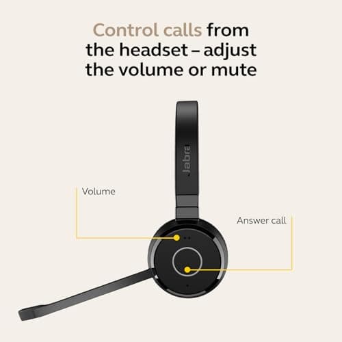 Jabra Evolve 65 TE (Third Edition) Wireless Dual-Ear Headphones - Noise-Canceling Mic, 16 hrs Battery Life, Dual Connectivity, MS Teams Certified, Supports Other Platforms, Black