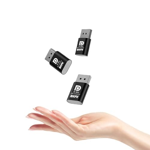 4K DisplayPort Headless Dummy Plug - Supports 1080p-240Hz EDID Emulator Dongle 60Hz for Crypto Mining, Remote Servers, and Virtual Desktops(DP-4K-2P)