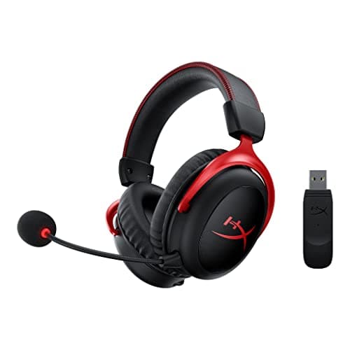 HyperX Cloud II Wireless - Gaming Headset for PC, PS4, Switch, Long Lasting Battery Up to 30 Hours, 7.1 Surround Sound, Memory Foam, Detachable Noise Cancelling Microphone w/Mic Monitoring (Renewed)