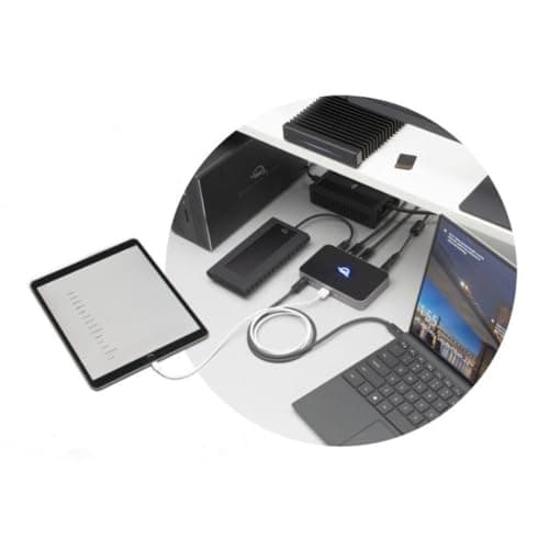 OWC 5 Port Thunderbolt Hub - 60W Charging, (3) Thunderbolt 4 (USB-C) Ports, (1) USB 3.2 Gen 2 Type-A Port, Dual Display suppor, Compatible with Macs and PC's