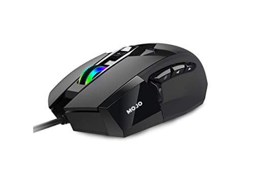 MOJO Pro Performance Silent Gaming Mouse - Wired Mouse with 9 Programmable Buttons Including Sniper Key, 12000 DPI, 1000 Hz, Custom Profiles