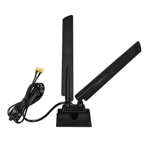 Eightwood WiFi 6E Antenna Tri-Band 6GHz 5GHz 2.4GHz RP-SMA WiFi Antenna Magnet Mount Base for PC Desktop Computer Motherboard WiFi Bluetooth Card Wireless Router