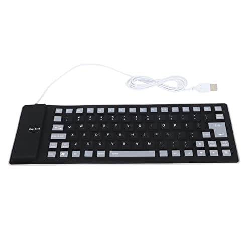 Silicone Keyboard, Silicone Keyboard Flexible Keyboard 85 Keys Silicone Keyboard Silicone Foldable for PC (Blue)