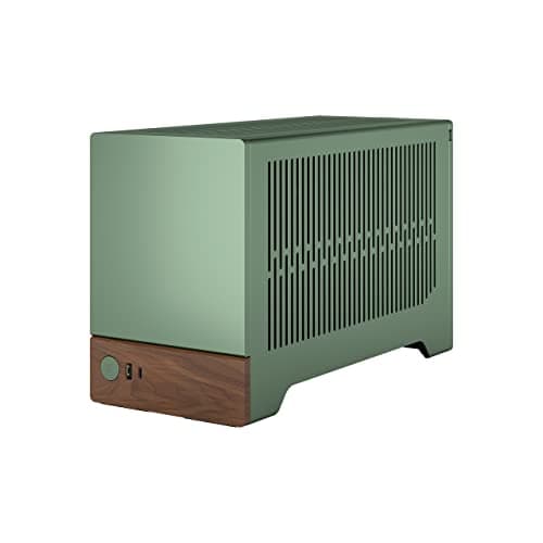 Fractal Design Terra Jade - Wood Walnut Front Panel - Small Form Factor - Mini ITX Gaming case – PCIe 4.0 Riser Cable – USB Type-C - Anodized Aluminum Panels