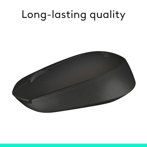 Logitech M170 Wireless Mouse for PC, Mac, Laptop, 2.4 GHz with USB Mini Receiver, Optical Tracking, 12-Months Battery Life, Ambidextrous - Black
