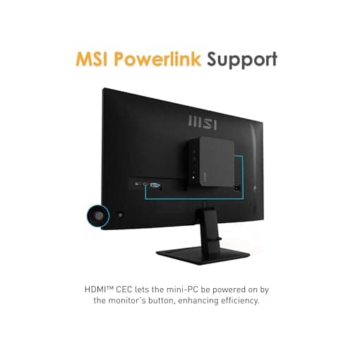 MSI PRO MP275 E2 27-inch IPS 1920 x 1080 (FHD) Gaming Office Monitor, 120Hz, Free-Synch, HDMI, DisplayPort, VGA Port, VESA Mountable, Tilt, Speaker, 4-Side Slim Bezel 1ms, Black