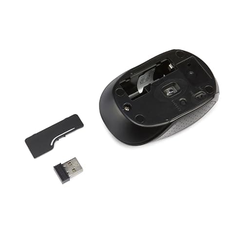 Amazon Basics 2.4GHz Wireless Keyboard and Mouse Combo, Quiet and Compact US Layout, Unifying USB Receiver, Black
