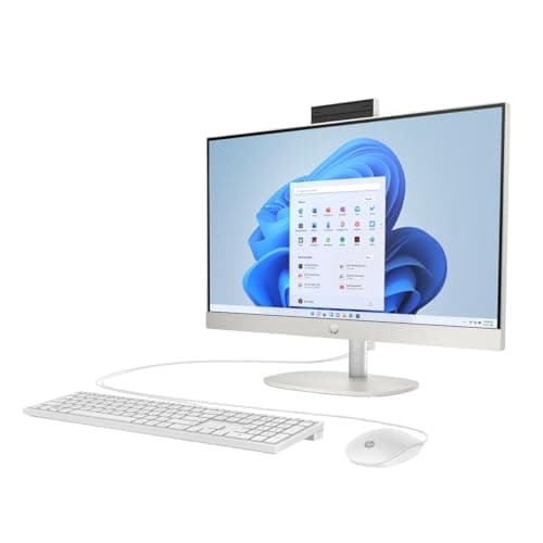 HP All-in-One 24-cr000 2024 AIO Desktop 23.8" FHD | Intel i3-N300 8-Core Intel UHD Graphics | 24GB DDR4 4TB SSD | Bluetooth 5.3 | Windows 11 Pro | Shell White