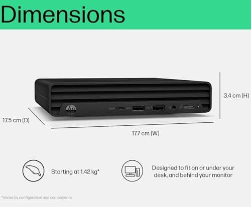HP Pro Mini 260 G9 MFF Business Desktop Computer, Intel 5-Core Pentium Processor (Beat i3-1215U), 16GB DDR4 RAM, 512GB PCIe SSD, WiFi 6, BT 5.3, RJ45, Type-C, HDMI, DisplayPort, Windows 11 Pro, AZ-XUT
