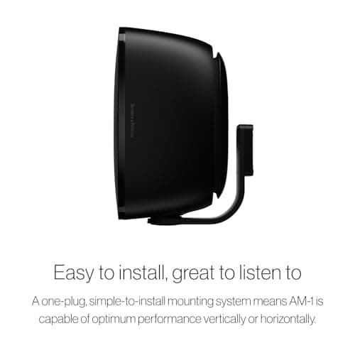 Bowers & Wilkins AM-1 Architectural Monitor Weather-Resistant Loudspeaker for Patio, Garden, or Poolside, 1" Aluminum-Dome Tweeter, 5" Glassfibre Cone Midrange & Auxiliary Bass Radiator (Pair, Black)