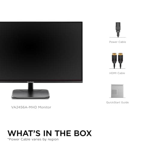 ViewSonic VA2456A-MHD 24 Inch IPS 1080p Monitor with 120Hz, Eye Care, HDMI, DisplayPort, and VGA Inputs for Home and Office
