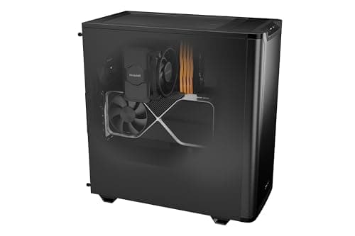 be quiet! Pure Base 501 Black ATX Case | 2 Preinstalled Pure Wings 3 140mm PWM Fans | Optimized Air Pressure | Compact PC Case | Vertical GPU Installation | USB 3.2 Gen. 2 Type C | BG073