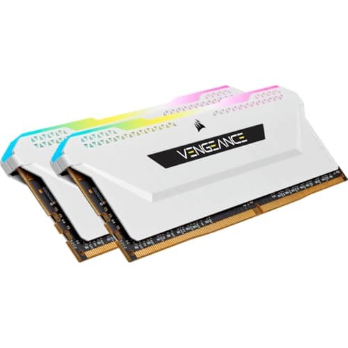 CORSAIR VENGEANCE RGB PRO SL DDR4 RAM 32GB (2x16GB) 3600MHz CL18-22-22-42 1.35V Intel AMD Desktop Computer Memory - White (CMH32GX4M2D3600C18W)