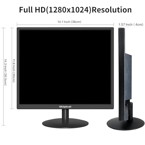 17" Monitor Square Monitor 1280 X 1024 with 45% sRGB Color Correction and 5:4 Aspect Ratio, 75 Hz, VESA Mountable, VGA, HDMI, TN Panel