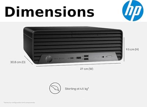 HP ProDesk 400 G9 SFF Business Desktop Computer, Intel CPU, 32GB RAM, 1TB PCle SSD, Dual 4K Display Support, USB-C, HDMl, RJ-45, Wi-Fi, Wired Keyboard & Mouse, Windows 11 Pro