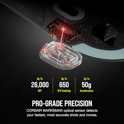 Corsair M75 AIR Wireless Ultra Lightweight Gaming Mouse – 2.4GHz & Bluetooth – 26,000 DPI – Up to 100hrs Battery – iCUE Compatible – Black