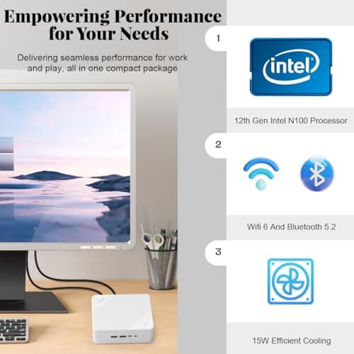 NIMO Mini PC Desktop, 16GB RAM 1TB SSD 12th Gen N100(Beat i3 1115G4) Mini Desktop Computers with USB3.2 BT5.2 WiFi 6, 4K Triple-Monitor Display Micro Computer for Student Home Office