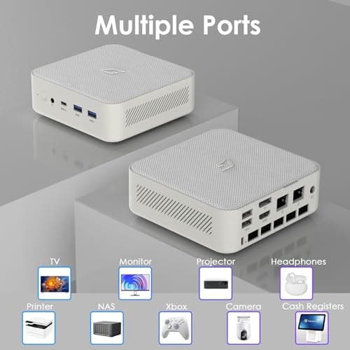 Mini Gaming PC Linux, AMD Ryzen 7 5700U (8C/16T, up to 4.3Ghz), 64GB DDR4 RAM 1TB PCIe SSD, Mini Desktop Computers with Waterproof Fabric Top, Supports 4K Triple Display WiFi/BT5.0