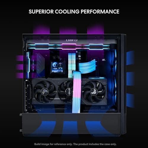 LIAN LI LANCOOL 207 Compact ATX RGB Gaming Computer Case, Airflow Optimized Mesh Panels Tower Chassis w/ 2x140mm ARGB,2x120mm PWM Fans Pre-Installed, USB Type-C Port, Tempered Glass Side Panel (Black)