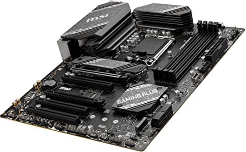 msi B760 Gaming Plus WiFi Gaming Motherboard (Supports 12th/13th/14th Gen Intel Processors, LGA 1700, DDR5, PCIe 4.0, M.2, 2.5Gbps LAN, USB 3.2 Gen2, HDMI/DP, Wi-Fi 6E, Bluetooth 5.3, ATX)