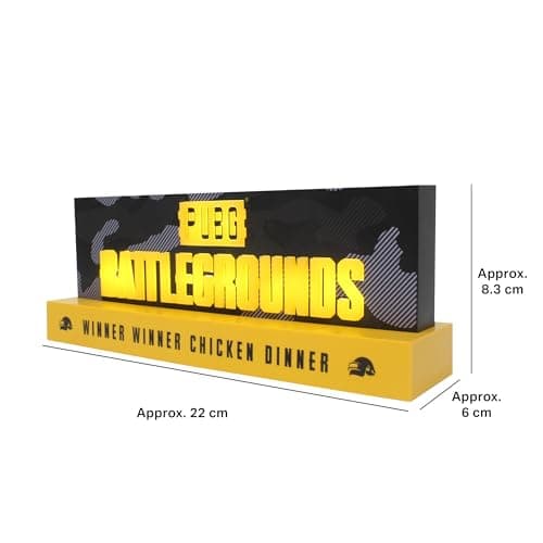 PUBG: Battlegrounds Logo Light, Official License, LED Light for Living Room or Office, Compatible Mobile, Xbox, PS5 and PC, Gift Idea