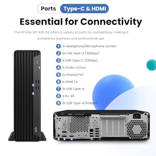 HP Elite 600 Small Form Factor Business Desktop, 13th Gen Intel 14-Core i5-13500, 32GB DDR5 RAM, 1TB SSD, Type-C, HDMI, DP, Wi-Fi, Wired KB & Mouse, Win11 Pro, Bundle with ADATA 64GB USB Flash Drive