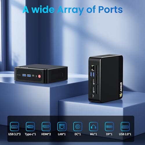 Beelink Mini PC AMD Ryzen 7 5825U Up to 4.5GHz 8C/16T, SER5 PRO Mini Computer with 32GB DDR4 RAM 1TB M.2 SSD, Support 4K Triple Screen Display(HDMI+DP+Type-C)/WiFi6/BT5.2/Gigabit LAN/Home/Office