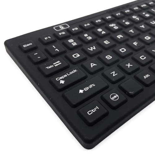DS International DSI LED Backlit Keyboard with Number Pad - Industrial IP68 Waterproof Rugged Silicone IKB106BL